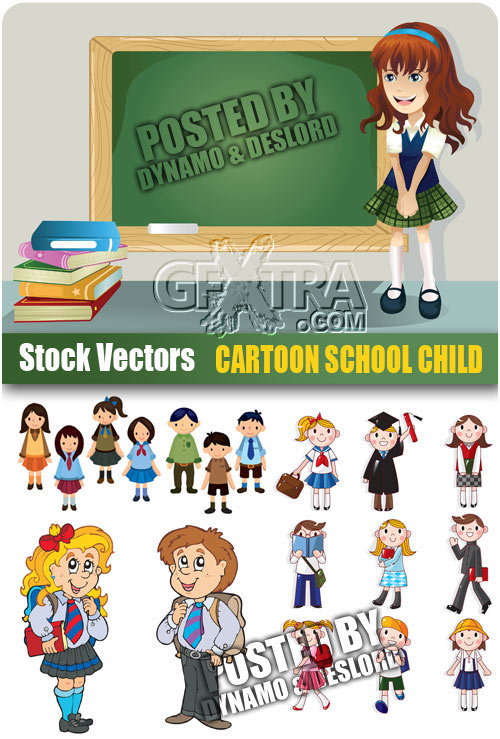 Cartoon school child - Stock Vectors