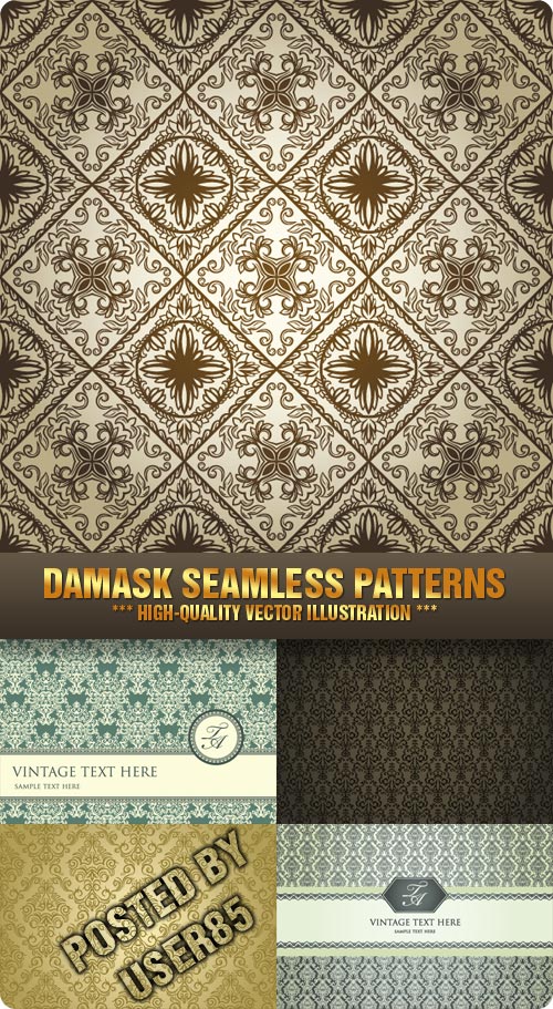 Damask Seamless Patterns I, 5xEPS