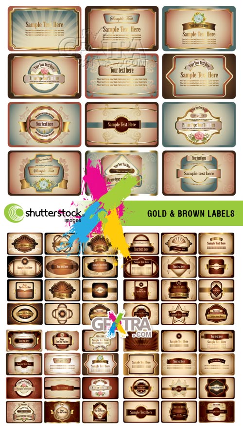 Gold & Brown Labels 5xEPS - SS