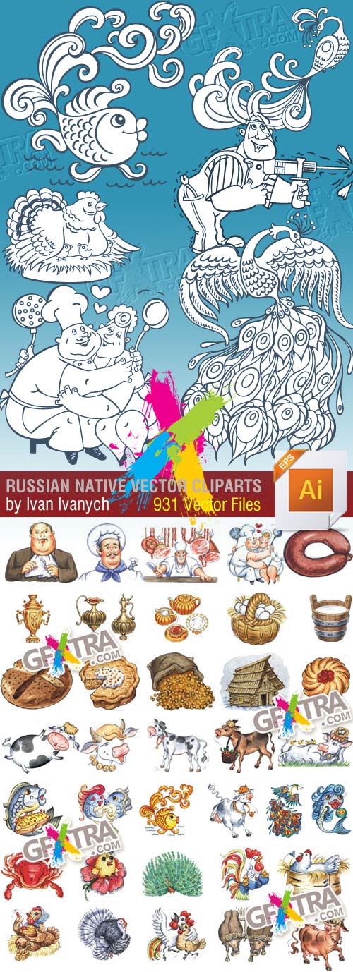 Russian Native Vector Cliparts by Ivan Ivanych - 931 AI files