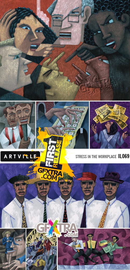 ArtVille Illustrations IL069 Stress In The Workplace