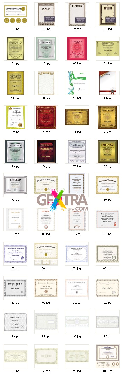 Certificate & Diploma Vector Collection 100xEPS
