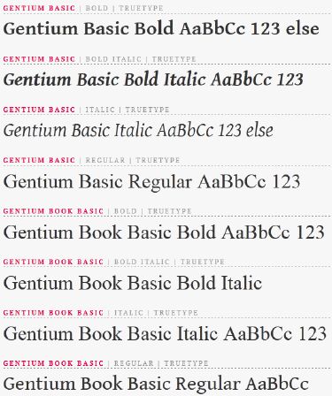 Gentium Font, 8xTTFs