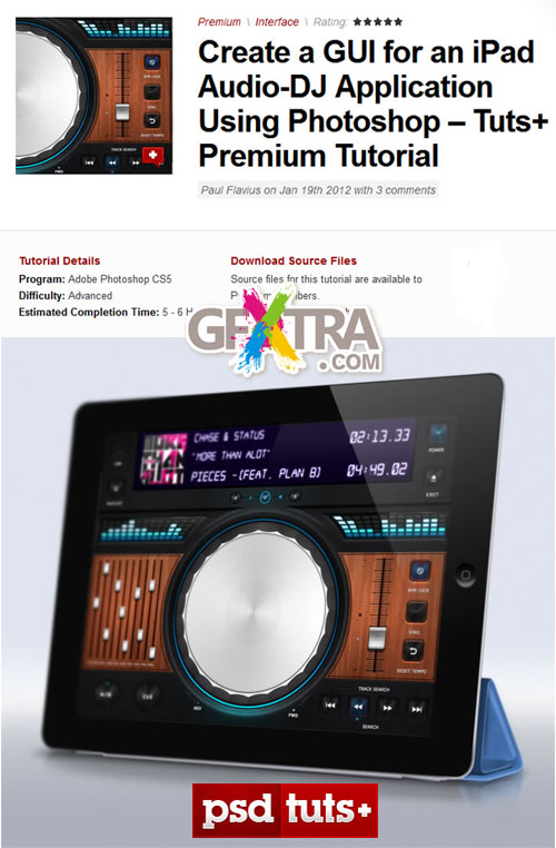 Create a GUI for an iPad Audio-DJ Application Using Photoshop – Tuts+ Premium Tutorial