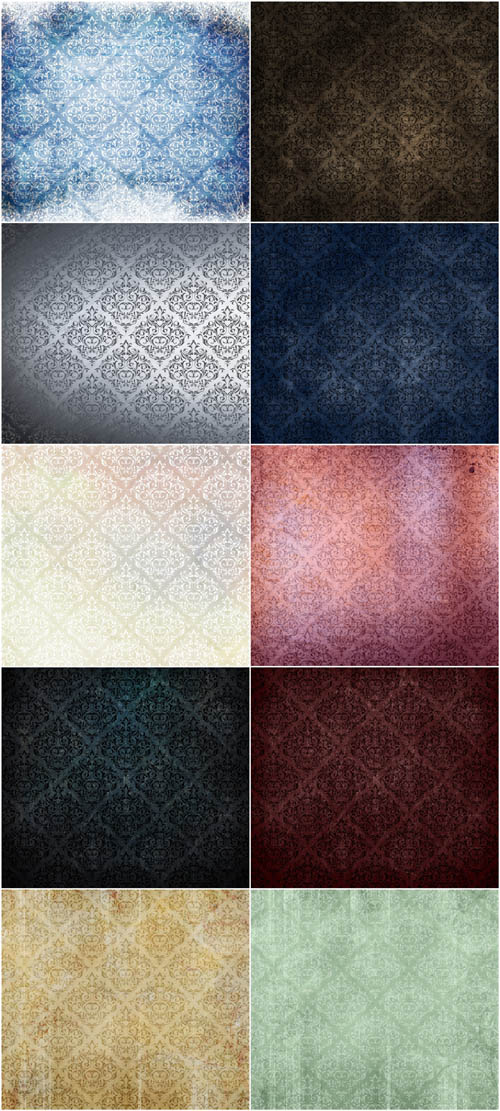 New 2012 Textures - Colored Grunge vintage backgrounds
