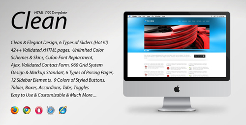 ThemeForest - Clean HTML CSS Template - Corporate Site Template