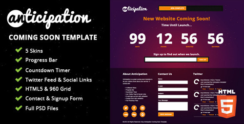 ThemeForest - Anticipation Coming Soon Template - Rip