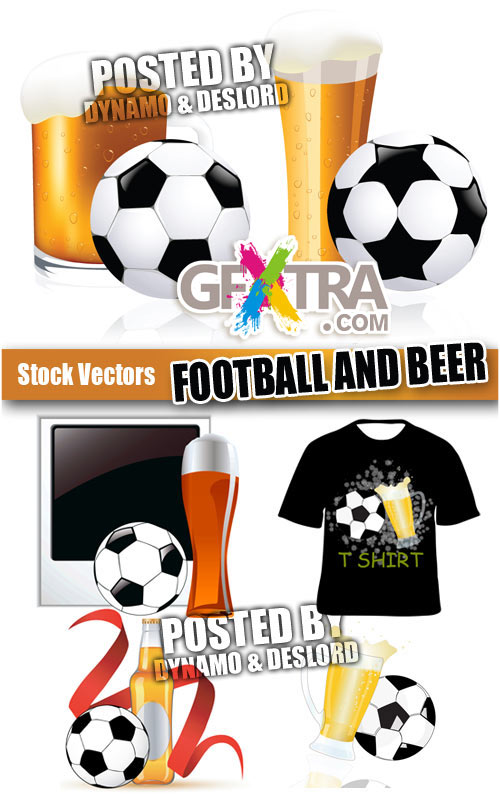 Football and beer - Stock Vectors
