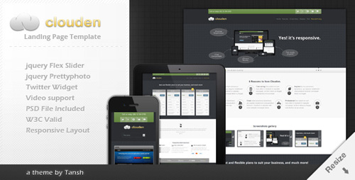 ThemeForest - Clouden Responsive Landing /One Page Template - RiP