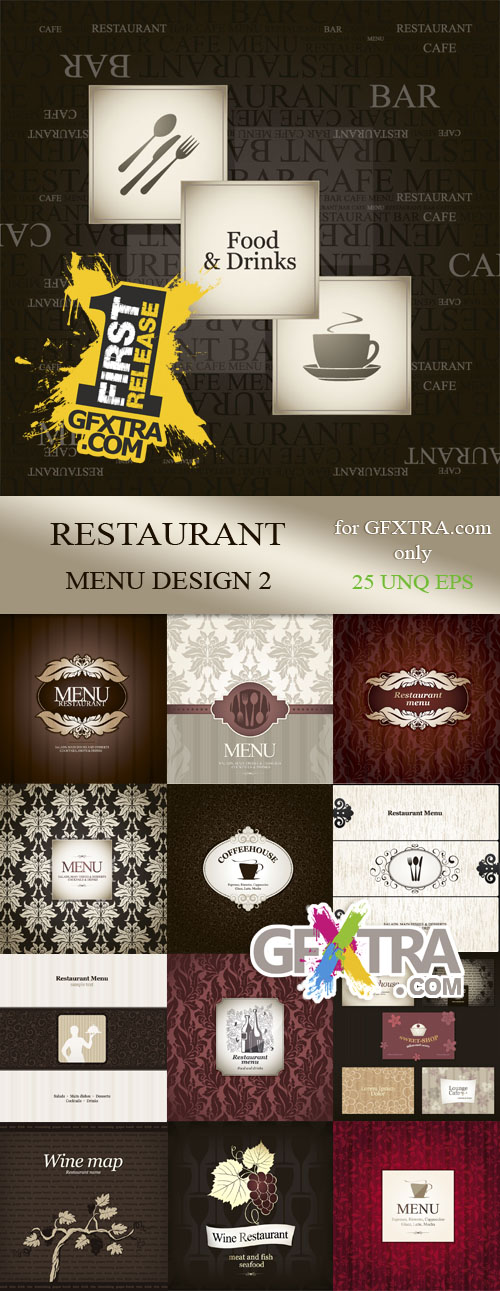 Restaurant menu design 2 25xEPS