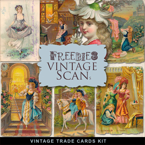 Skrap-Kit - Old Vintage Trade Cards Wih People - Creative Art Portraits images