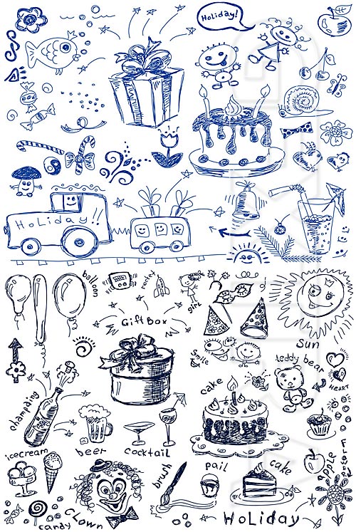 Holiday doodles vector