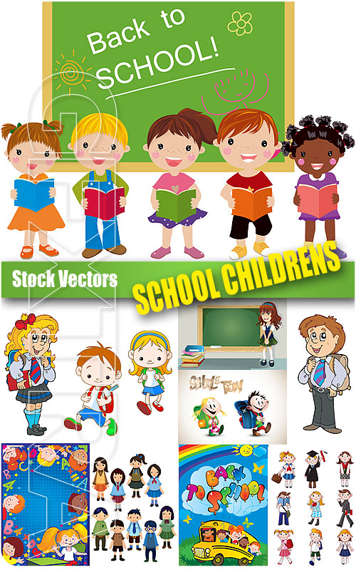 School childrens - Stock Vectors