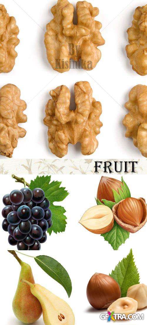 Stock Photo: Fruits and Nuts 5xJPGs
