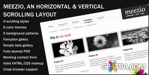 ThemeForest - Meezio, Horizontal & Vertical Scrolling Template