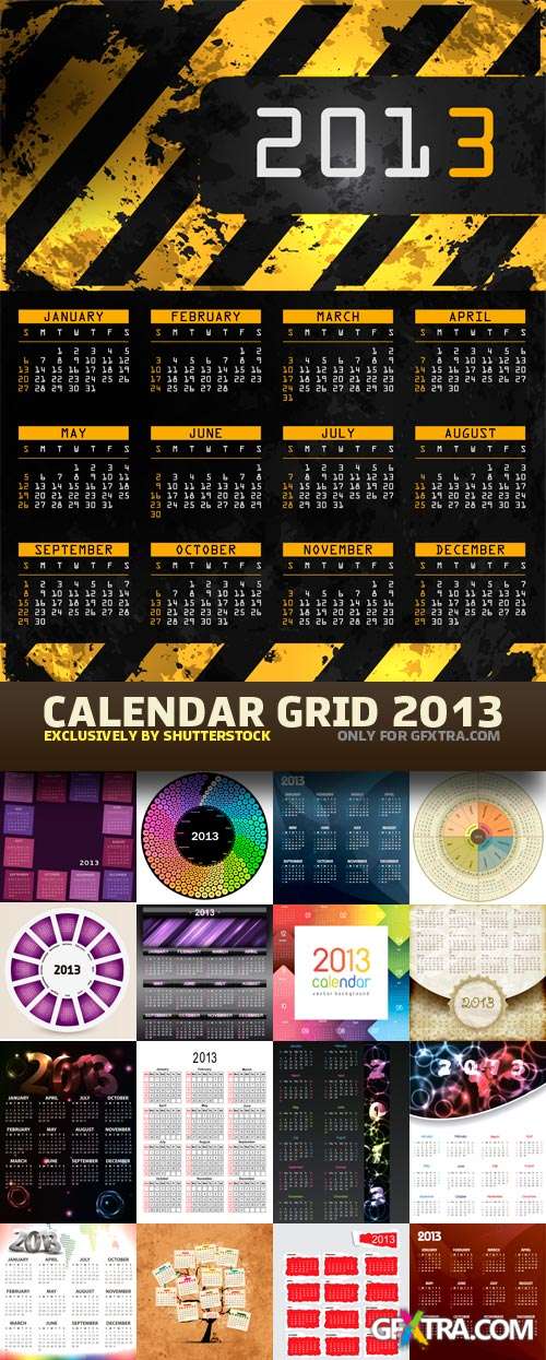 Amazing SS - Calendar Grid 2013, 25xEPS