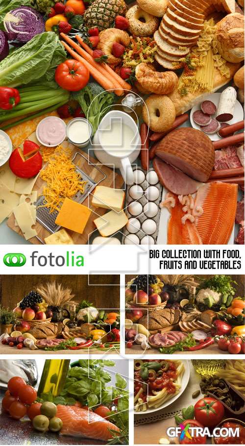 Big collection with food, fruits and vegetables - Fotolia 5xJPGs