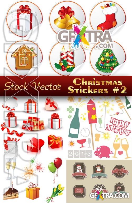Christmas sticker #2 - Stock Vector