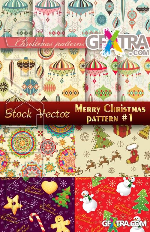 Christmas patterns #1 - Stock Vector