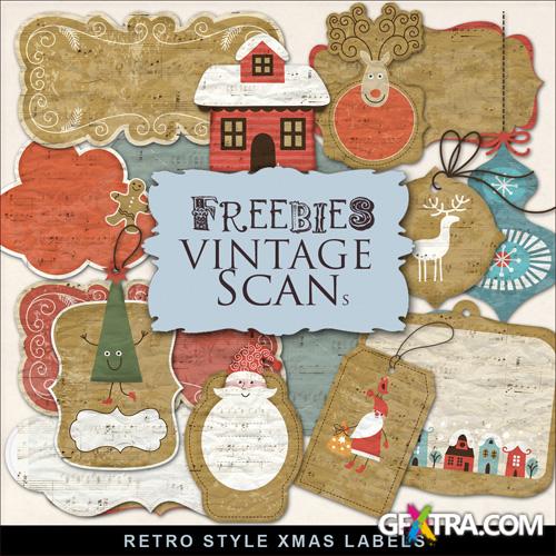 Scrap-kit - Christmas Retro Labels - Christmas And New Year 2013 PNG Images Cliparts