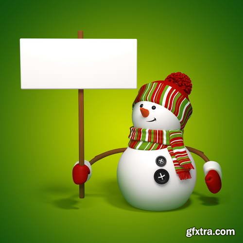 3D Snowman and Christmas 25xJPGs