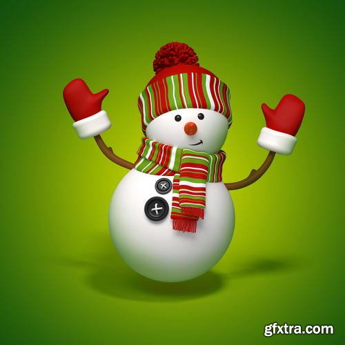 3D Snowman and Christmas 25xJPGs