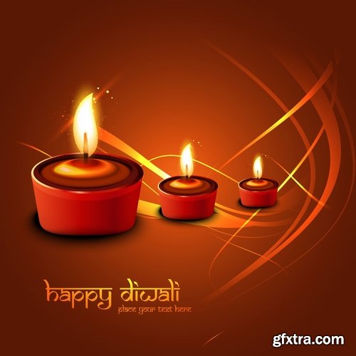 Collection of posters Diwali vector images 25 Eps