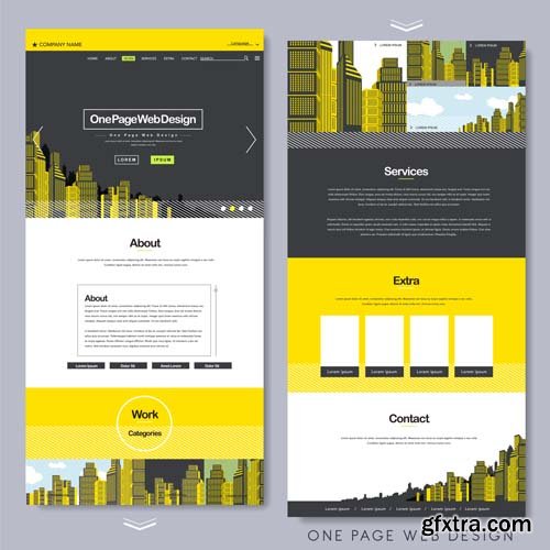 One Page Website Templates - 25x EPS