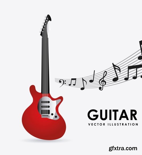 Collection of images of guitars vector images 25 Eps