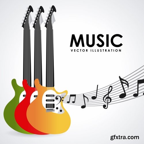 Collection of images of guitars vector images 25 Eps