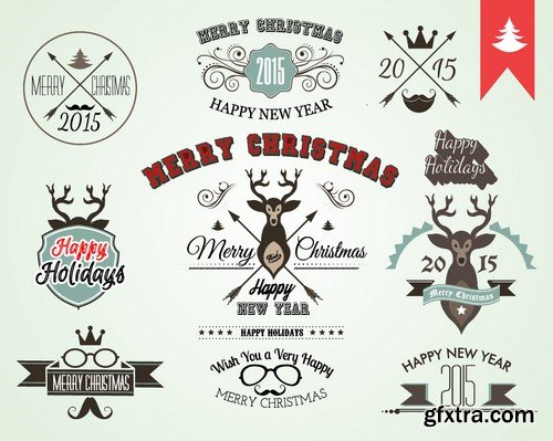 Stock Vectors - Merry Christmas calligraphic design elements, 25xEPS