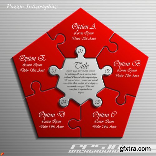 Business Puzzle Infographics 47xEPS