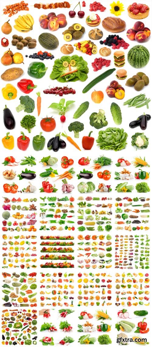 Fresh vegetables, fruits and berries - stock photos