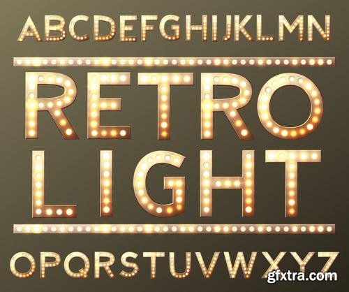 Stock Vector - Neon Coloured Letters Alphabet