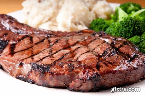 Collection of delicious steak grilled meat with spices 25 HQ Jpeg