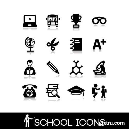 Vector - School Icons Set 1