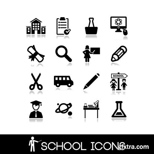 Vector - School Icons Set 1