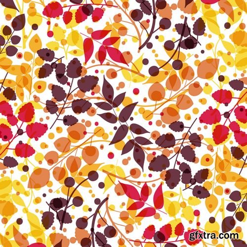 Vector - Colored Pattern on Leaves Theme