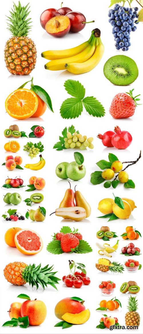Fresh fruits and berries - a collection of stock photos