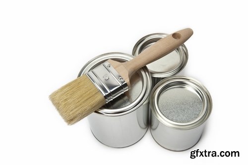 Collection of different brushes and paint brushes for painting construction 25 HQ Jpeg