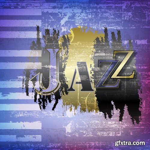 Collection of vector image bekgraund jazz 25 Eps