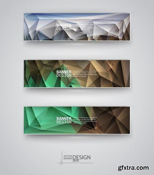 Stock Vector - Geometric Triangular Abstract Modern Backgrounds & Banners, 25EPS