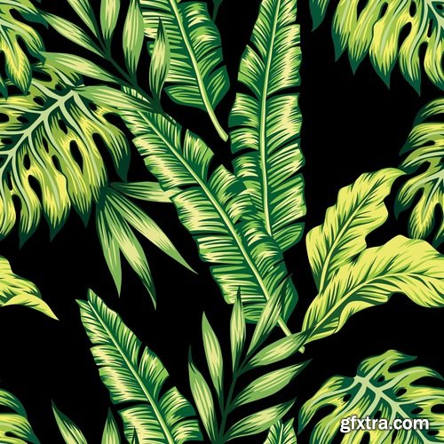 Collection of vector backgrounds picture flora 25 Eps