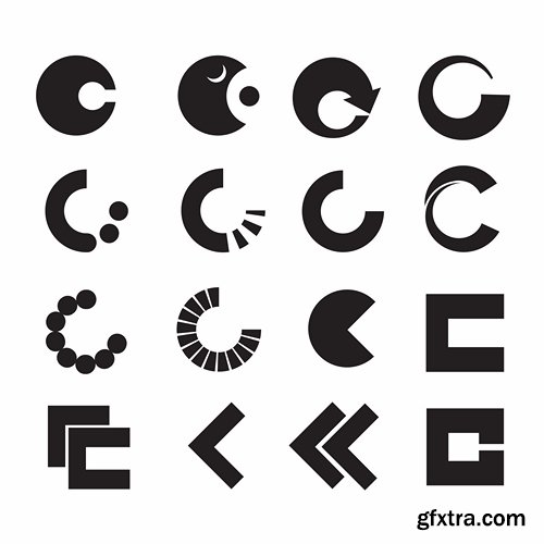 Collection of design elements vector image calligraphic alphabet letters 25 Eps