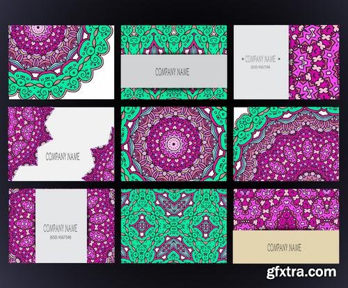 Stock Vector - Business Cards & Invitation Templates with Lace Ornaments, 25EPS
