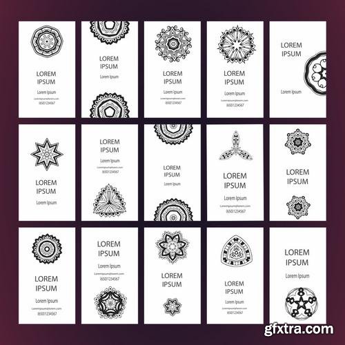 Stock Vector - Business Cards & Invitation Templates with Lace Ornaments, 25EPS