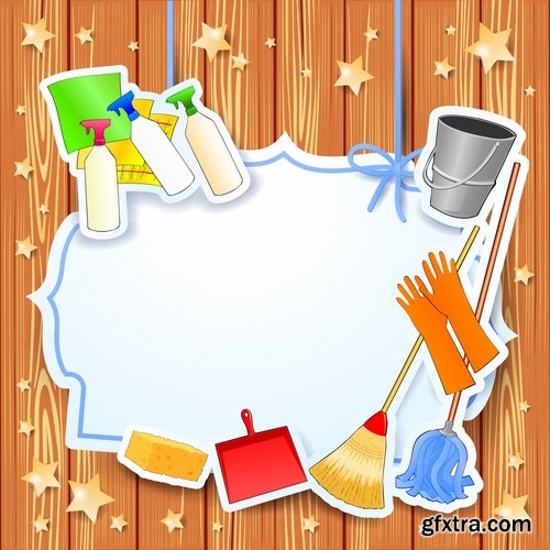 Collection of vector image detergents cleaning agents cleaning surface cleanliness 25 Eps