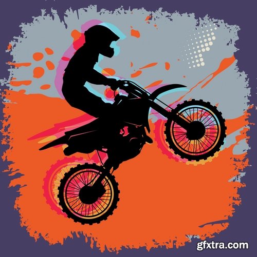 Collection of vector image extreme sports different sports 25 Eps