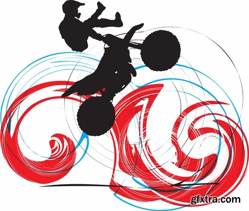 Collection of vector image extreme sports different sports 25 Eps