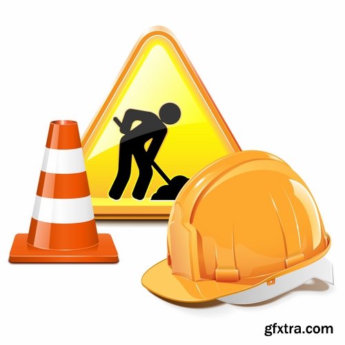 Collection of vector image of construction sign construction warning sign template 25 Eps
